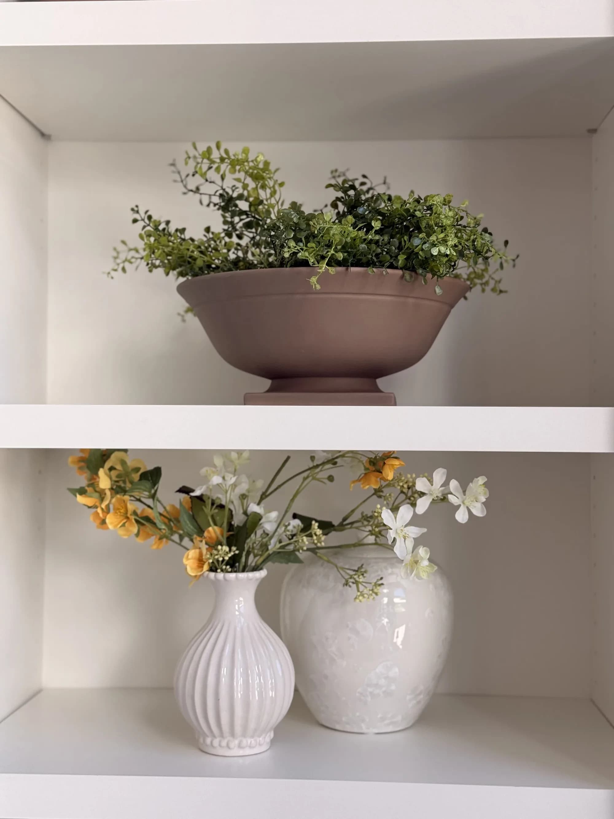 Styled built-in shelf vignette by BK Toolbox